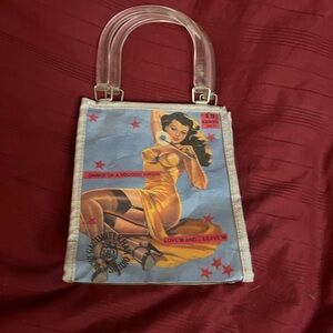 Pinup girl clear clutch purse